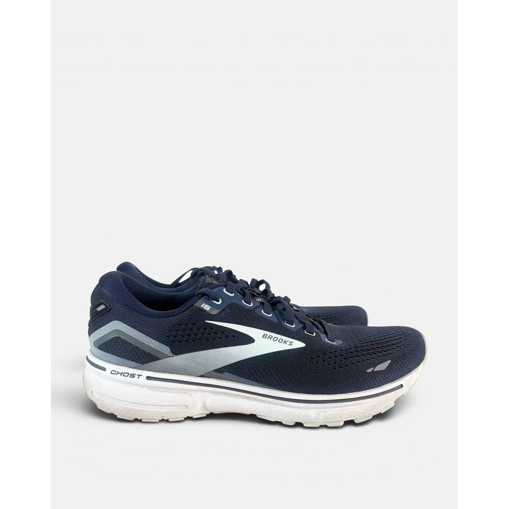 Brooks Ghost Peacoat Silver Colorway Running Shoes Sneakers Sz 9 Runner Gym